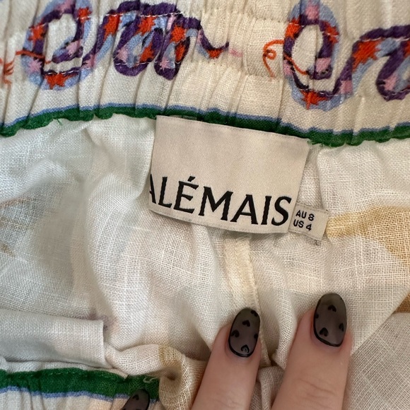 ALEMAIS Seeker print linen set top and bottom size US 4. - Picture 3 of 8